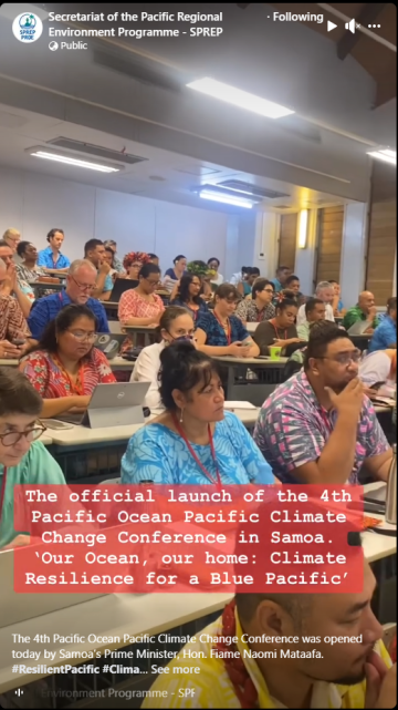 Attendance at the Official Launch of the Pacific Ocean Pacific Climate Change Conference.